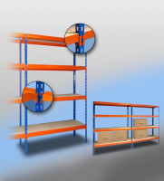 Regały magazynowe COZZ - udźwig 400 do 500 kg/półkę 2